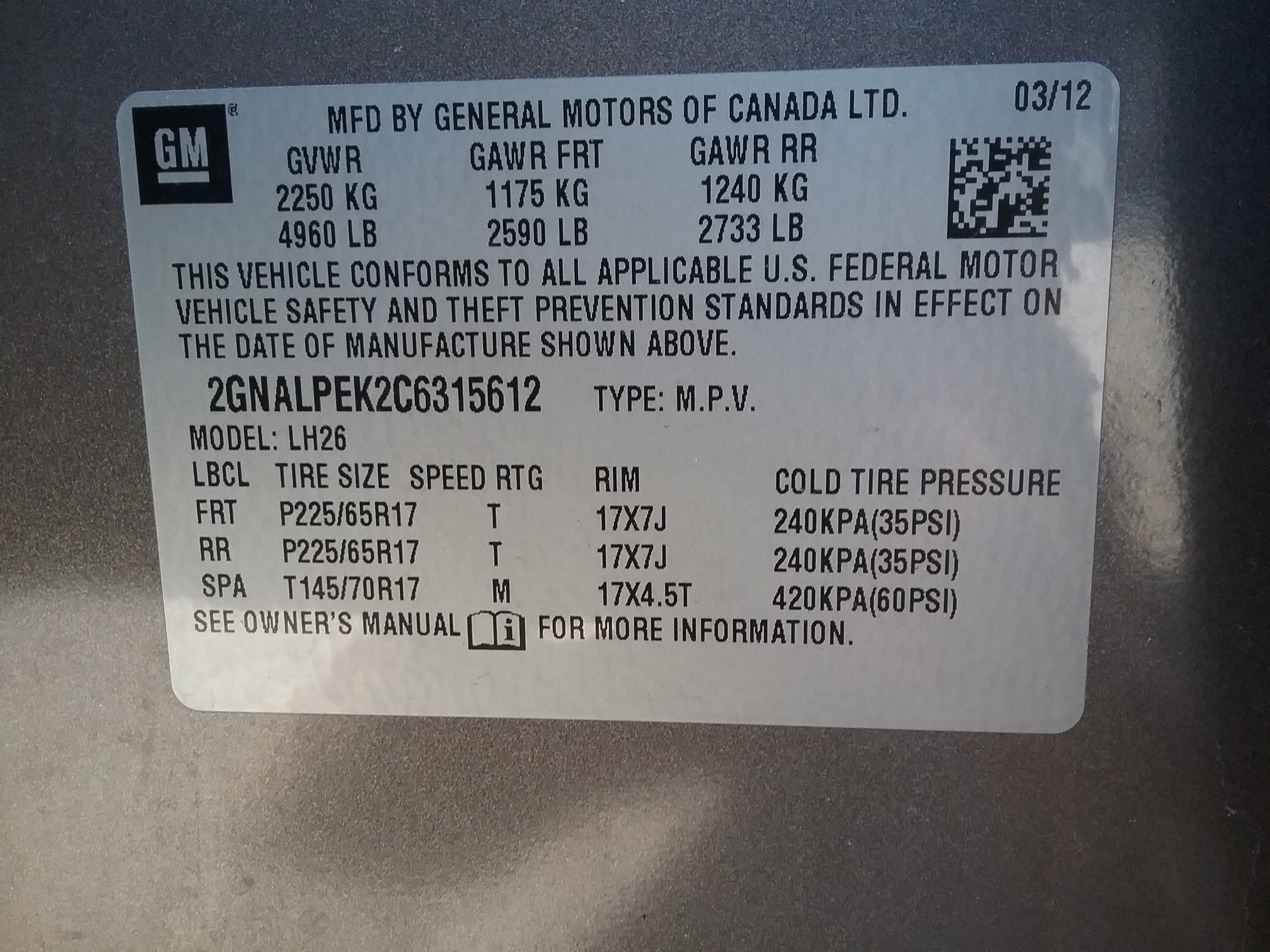 2012 Chevy Equinox LT Stock # B062 – A Plus Auto Salvage